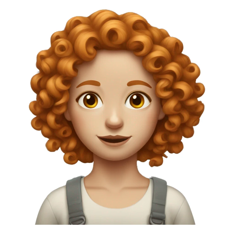 Curly ginger hair painting girl sticker