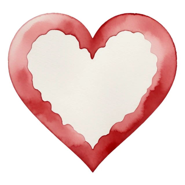 minimalist watercolor heart icon, monochromatic white washes, soft bleeding edges, on textured white paper, serene and emotional, perfect for app icon, transparent background, flat lay --style raw --stylize 150 sticker