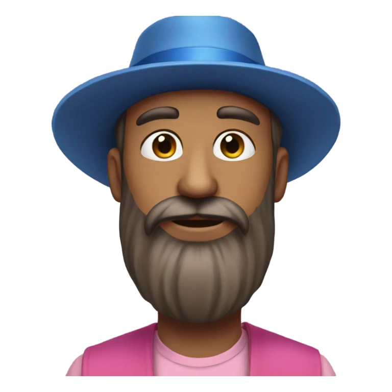 a drawing of a man with a beard and a hat on his head, with a long beard and a beard, Altichiero, rayonism, blue and pink color scheme, vector art sticker