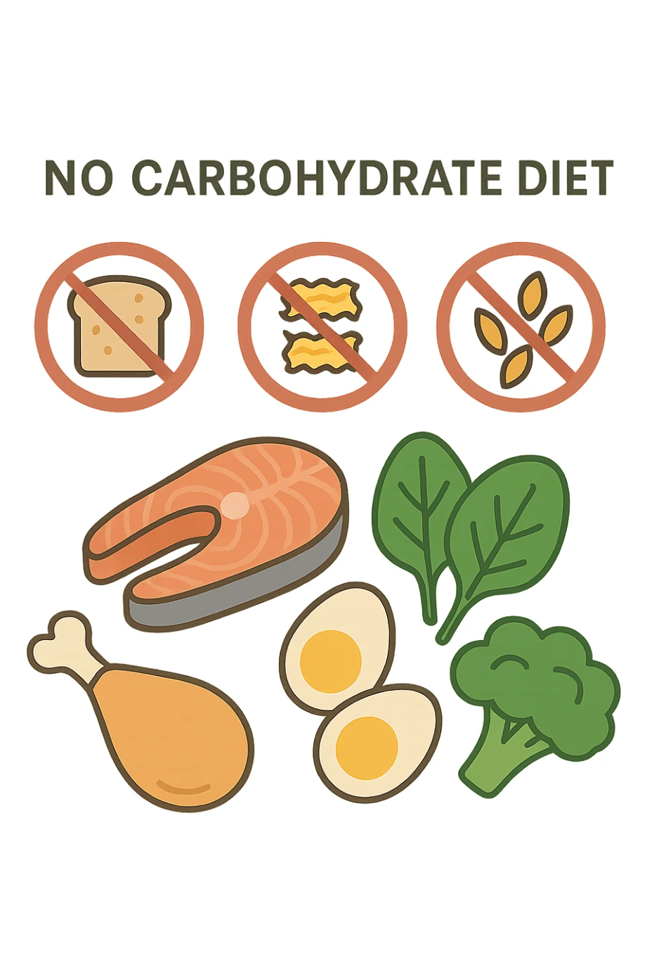 Dieta senza carboidrati rappresentata sticker