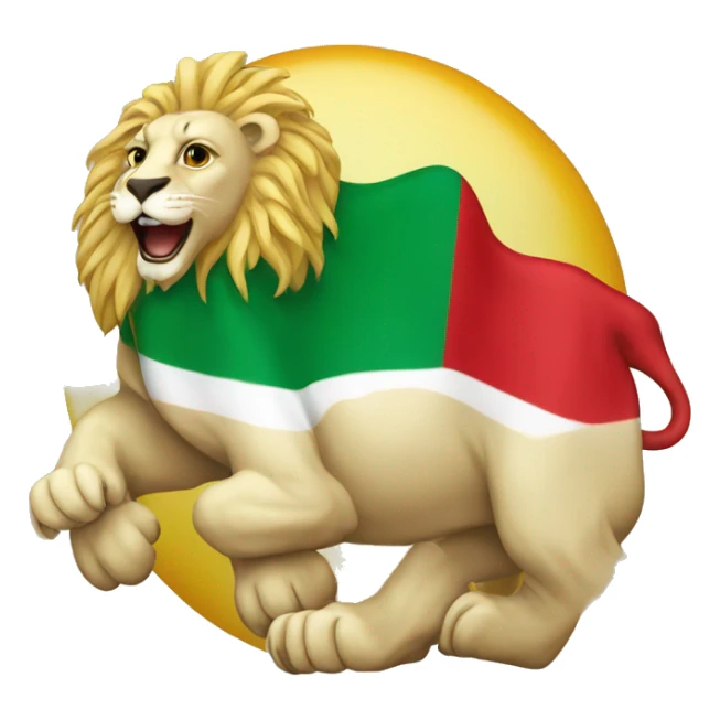 Iranian flag lion and sun sticker