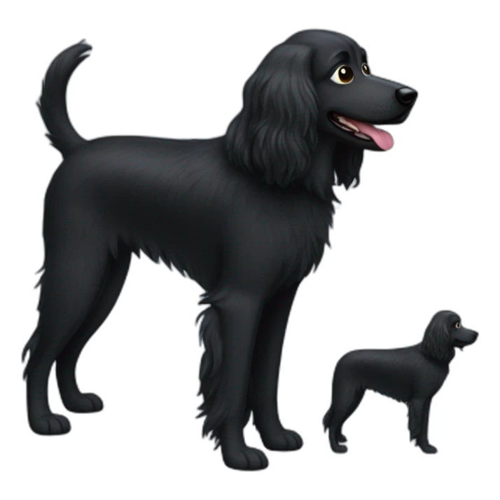 long haired all black dog looks like a muppet sticker