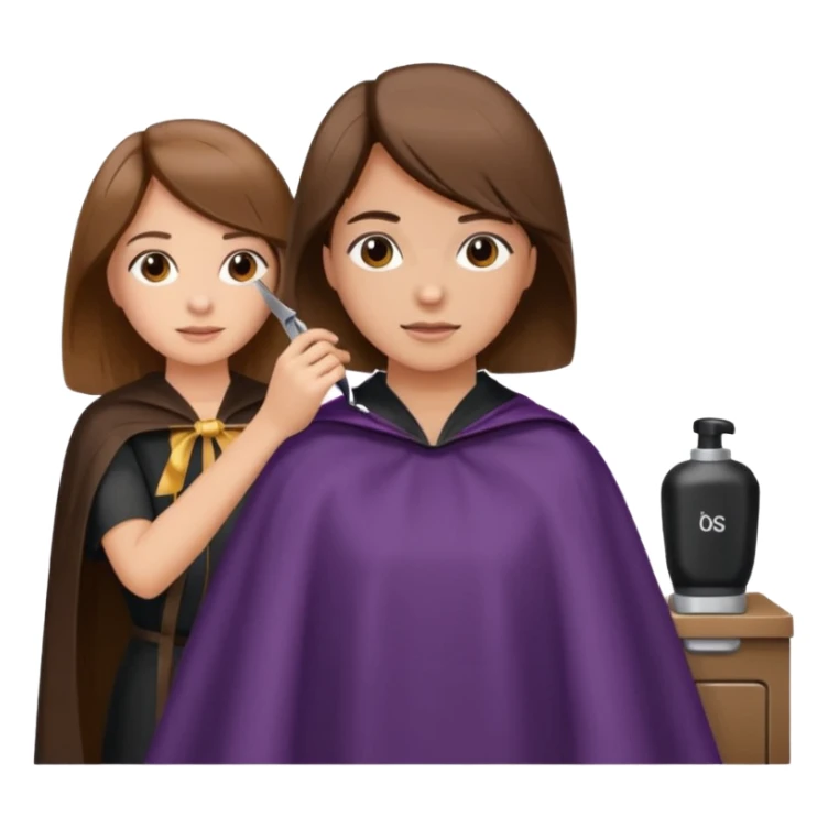 A girl that is getting her hair cut sticker