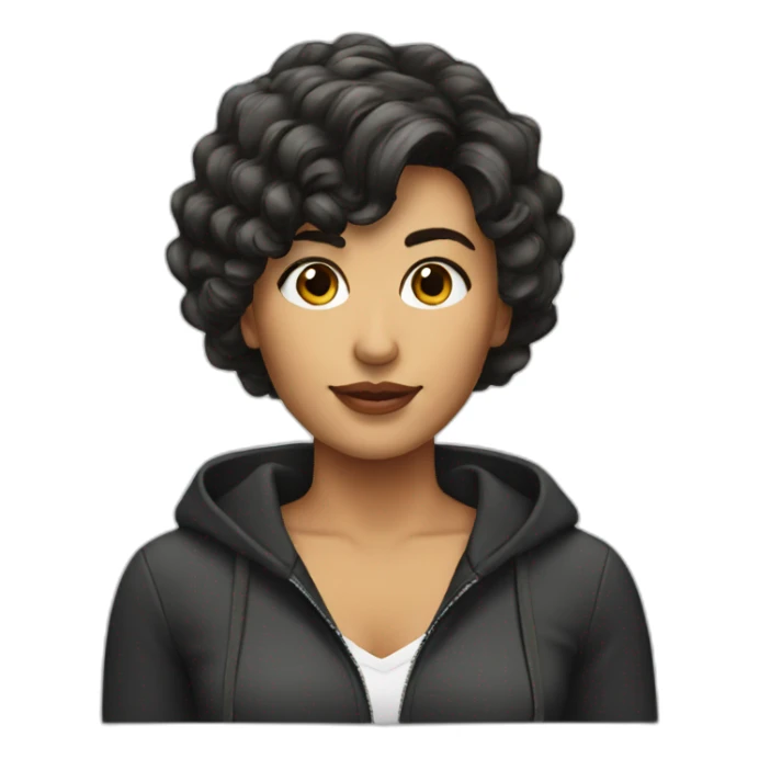 Latina with wolfcut hair sticker