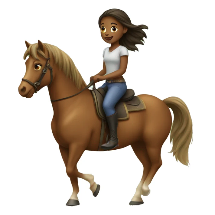 Girl riding a horse sticker