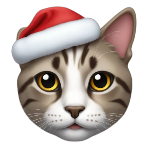 A cat in a Santa Claus costume sticker