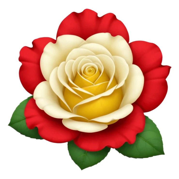 One red flower and one white flower and one small yellow rose below them sticker