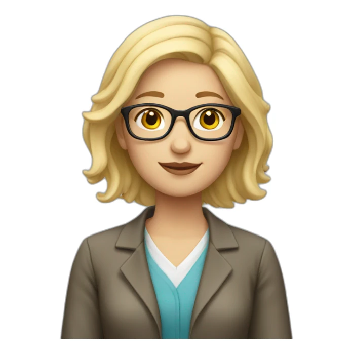 librarian with blonde hair and glasses sticker