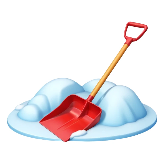 snow shovel object icon, colorful plastic snow shovel, rounded edges, toy-like style, 3D cartoon, mobile game icon style, centered, clean background, no text, no watermark

 sticker