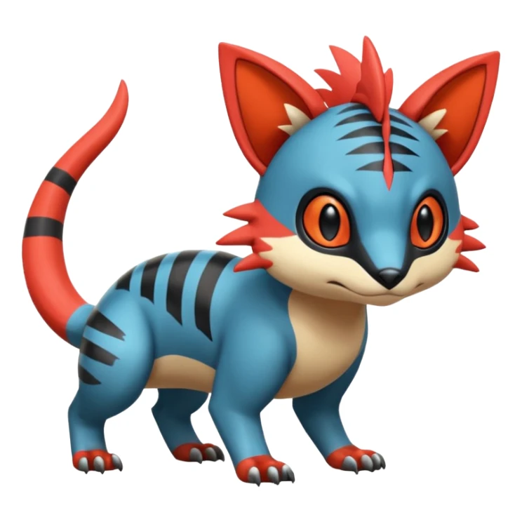  exotic tropical cyber-Sleuth-Litten-Linoone-Noibat-Fakémon-Pokémon-Vernid-creature sticker