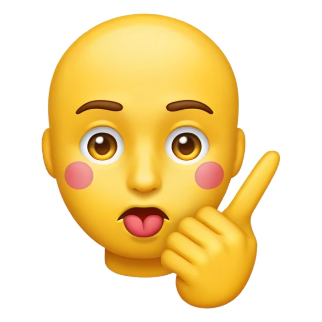 Kissing face emoji pointing the middle finger  sticker