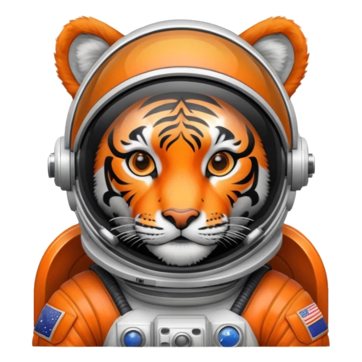 Tiger astronaut with spacesuit and helmet sticker