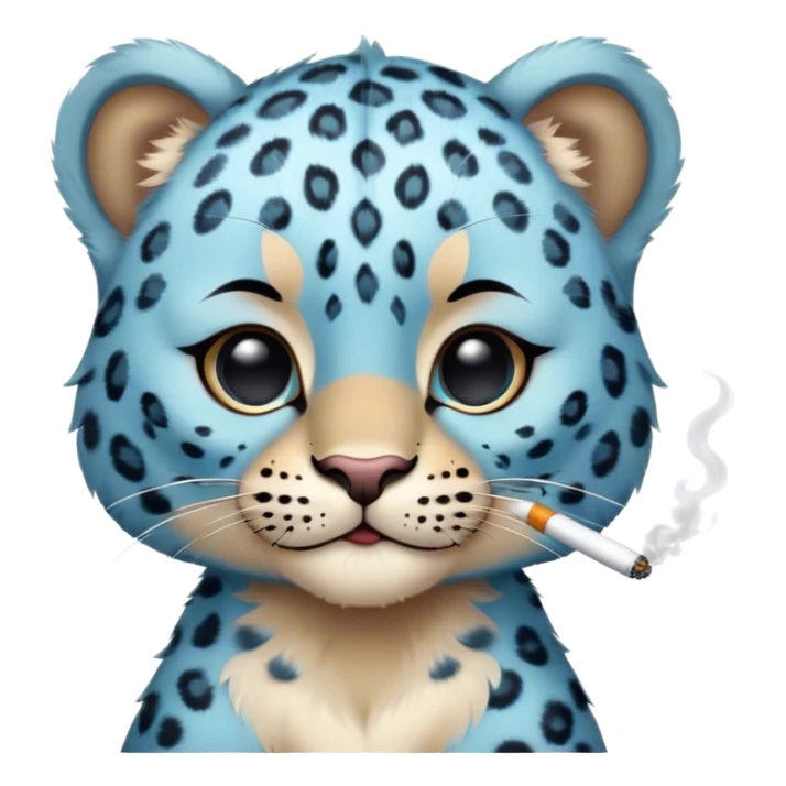 The baby blue leopard is smoking sticker
