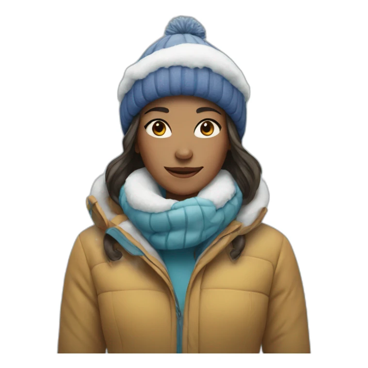 Woman and snow sticker
