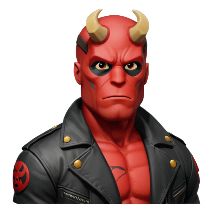 cinematic realistic portrait superhero Hellboy by Mike Mignola sticker