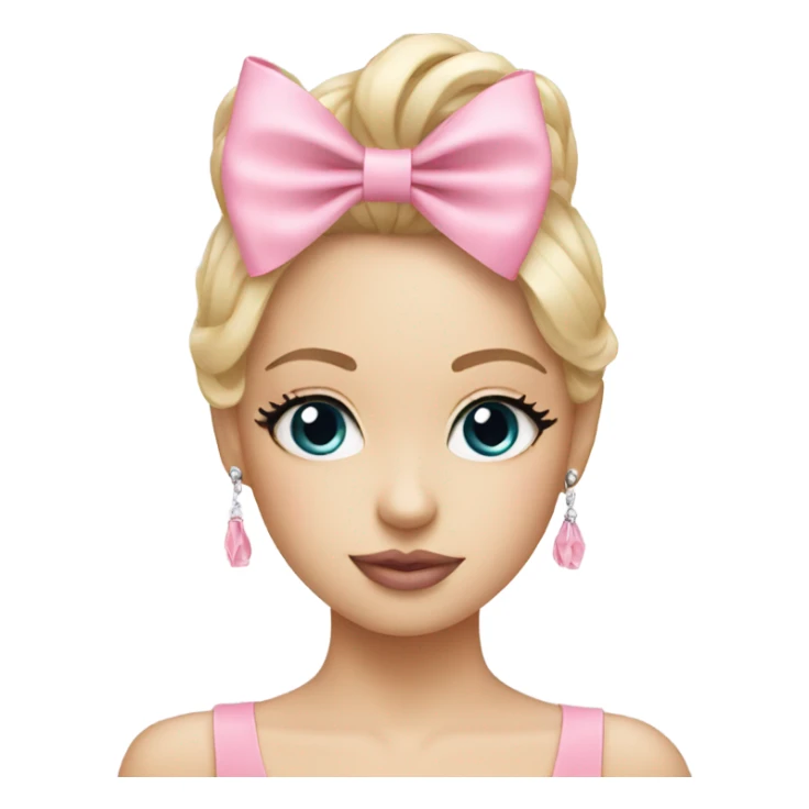 pink bow emoji with dior font  sticker