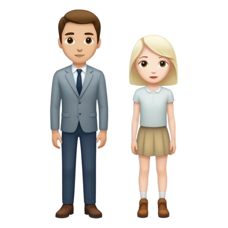 Short girl next to tall man sticker