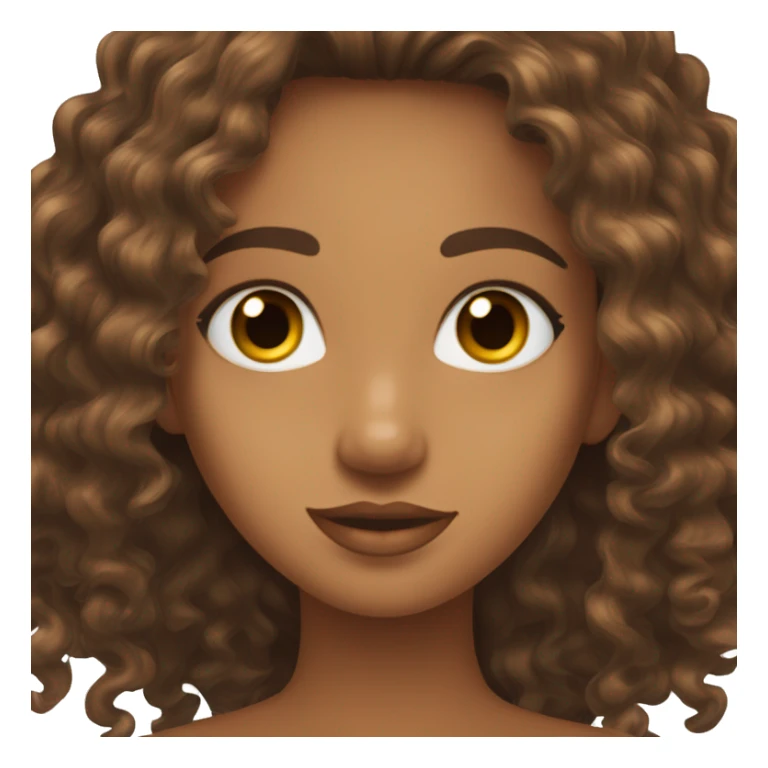 Pelo rizado color canela ojos marrones  sticker