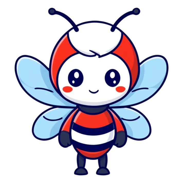 Female bee clip art red white blue patriotic sticker