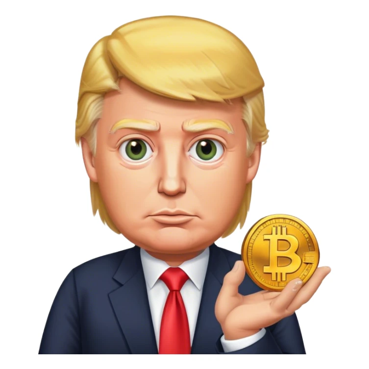 Donald trump holding bitcoin sticker
