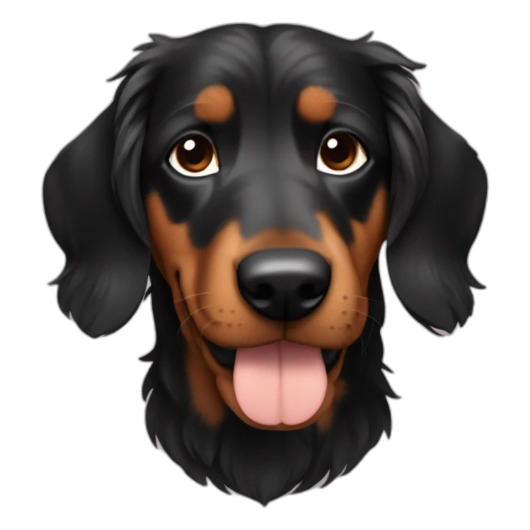 black with brown chubby puppy long hair teckel called zeus sticker