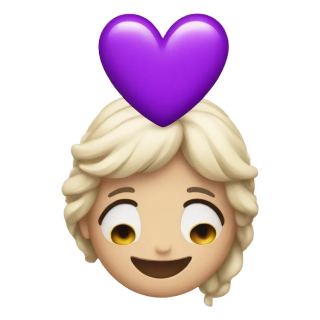 In love emoji with purpple hearts sticker