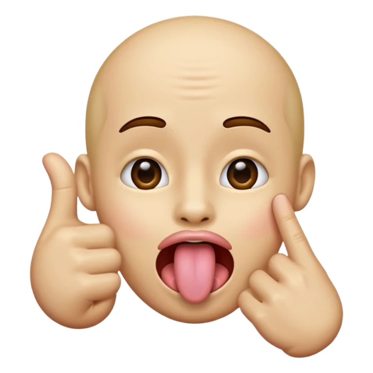 a face like this 😌 with a tounge sticking out and the finger and thumb hand next to it  sticker