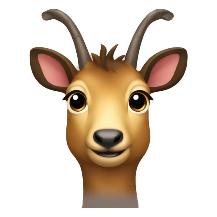 peeping happy smiling dark chamois front face with hooves sticker