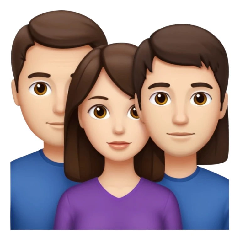 Un trouple deux hommes une femme brune sticker