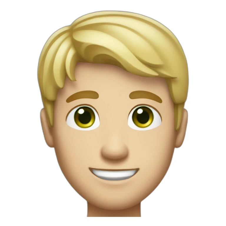 Handsome man smiling with freckles and green eyes. Short blond raid hair. sticker