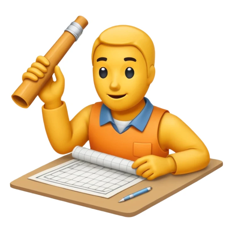 Représente moi la création d'une maquette avec un plan de travail comprenant des ciseaux du papier du scotch de la colle  du fil etc sticker