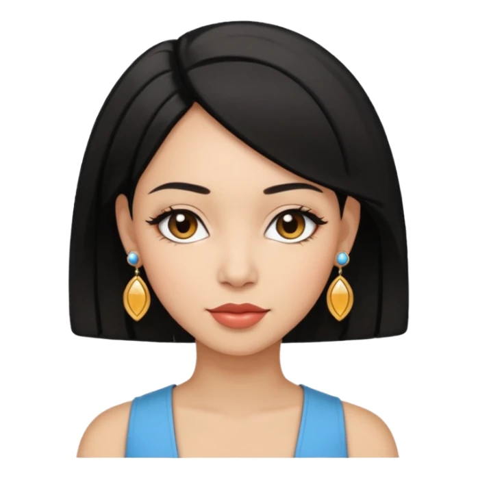 kardashaian sister with bob black hairstyle and big designed earrings sticker