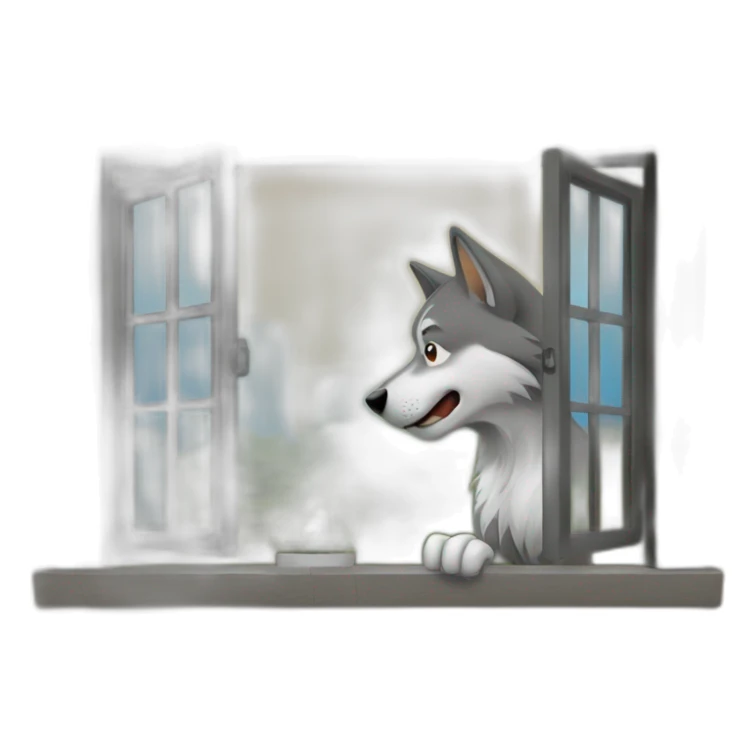 Hombre lobo mirando por una ventana sticker