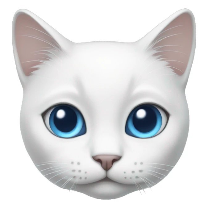 White cat with grey face and blue eyes sticker