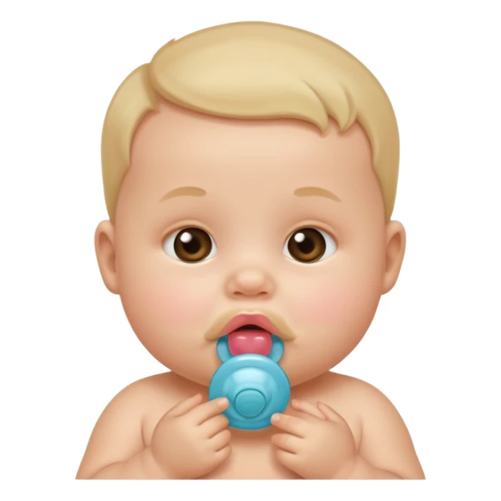 baby with pacifier in mouth sticker