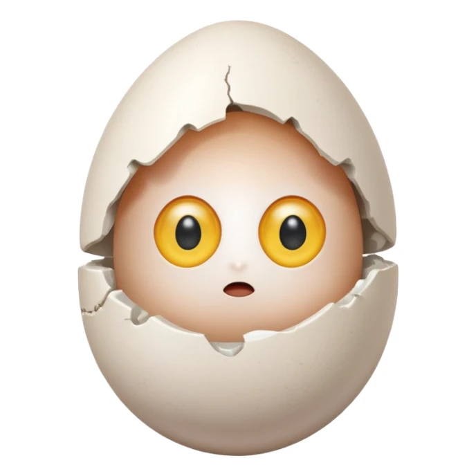 egg emoji with eyes looking confused sticker