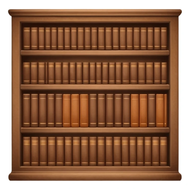 Brown bookshelves with books different shades of brown sticker