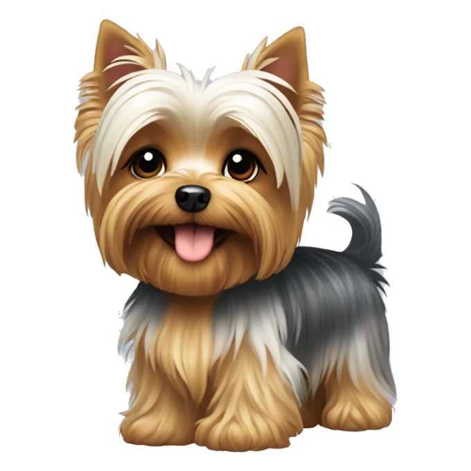 Dog Yorkshire terrier happy white color sticker