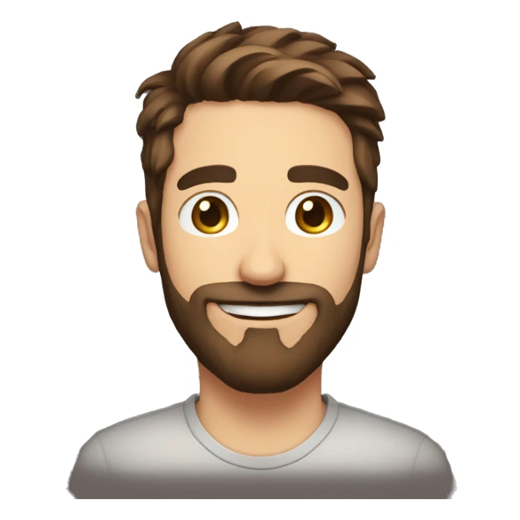 game streamer, short brown hair, brown beard, hyped sticker