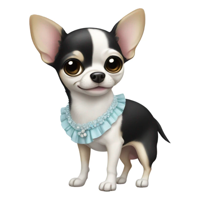 Black and white Chihuahua wearing dress sticker