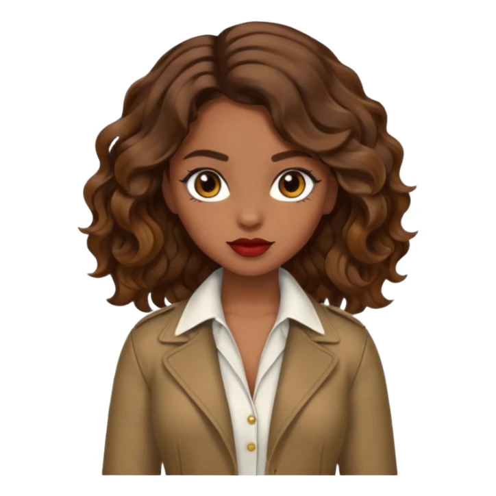 Baddie girl with brown weavy hair sticker