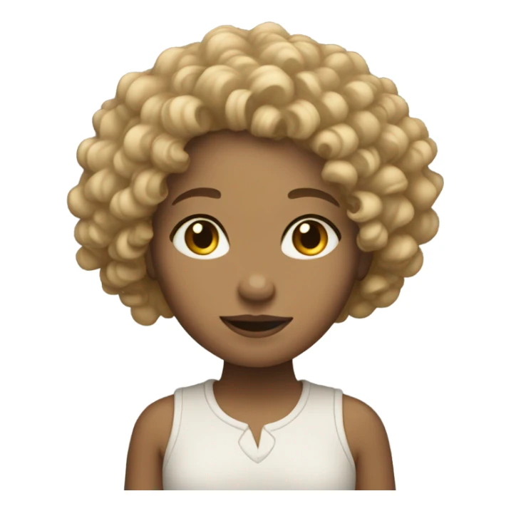 Light skin girl with curly hair sticker
