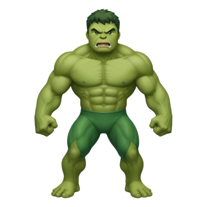 the Hulk, muscular green superhero, roaring sticker