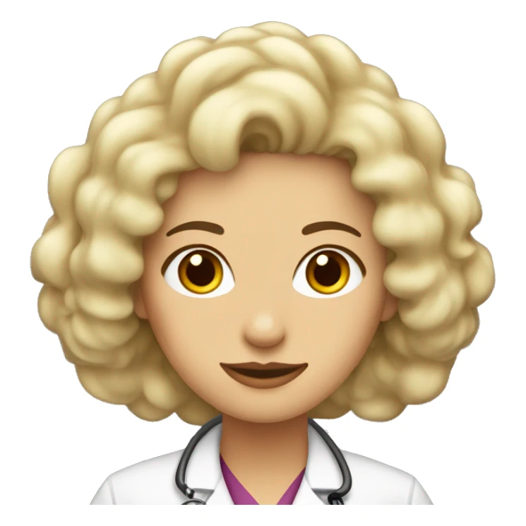Mujer blanca pelo rizado rubio tipo shagui doctora sticker