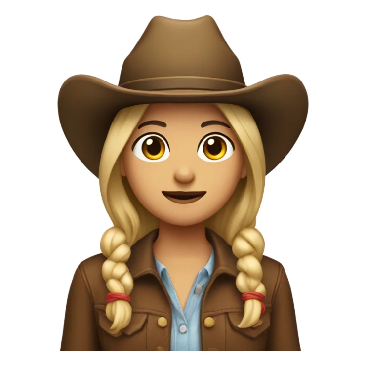 Girl with a mustache and cowboy hat sticker