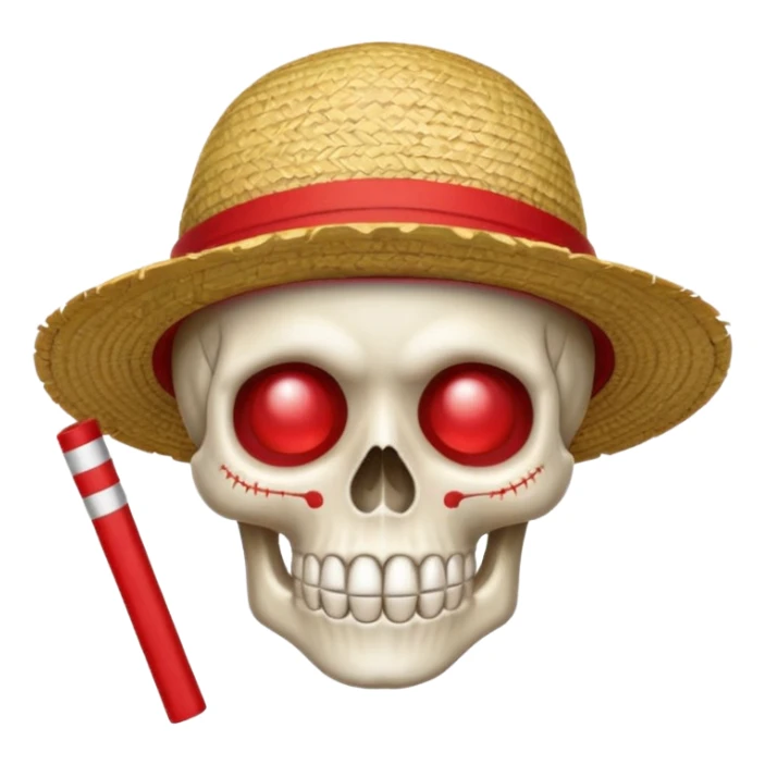 Luffy straw hat logo but.his head is a skull and the line in the hat is red sticker