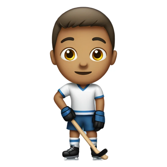 Boy holding a hockey stick sticker