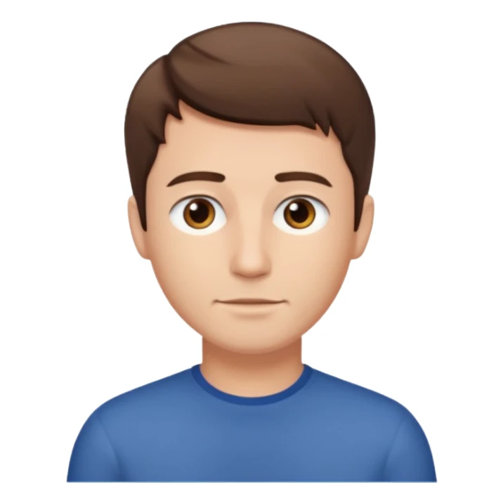 homme cheveux court marron sans barbe sticker