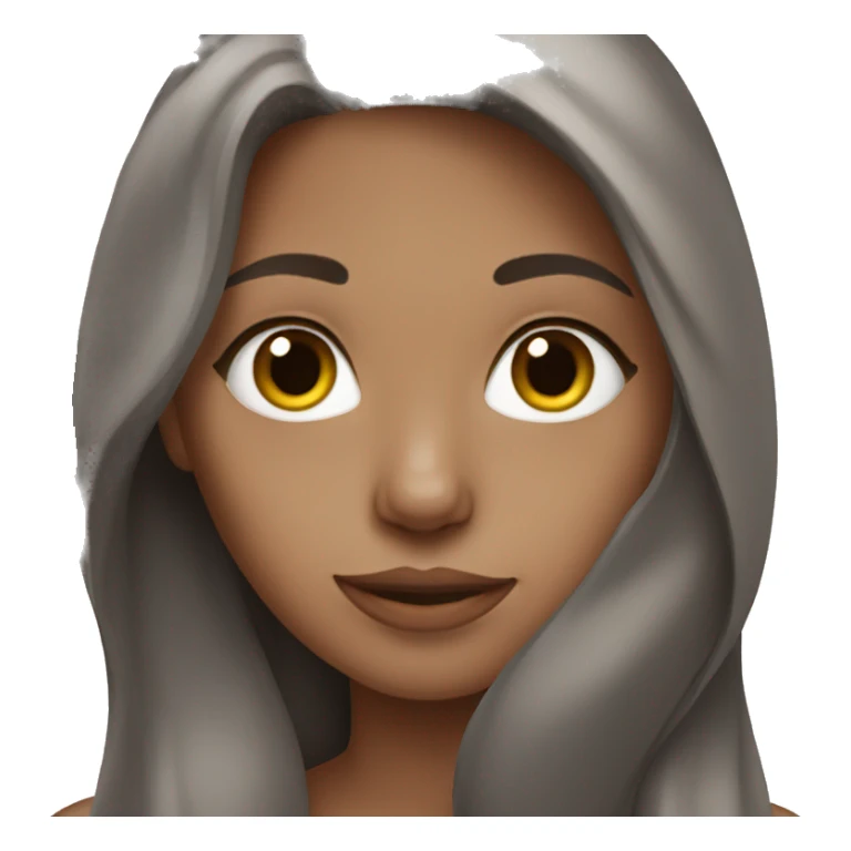 Brown, long haired girl with her grey cat sticker