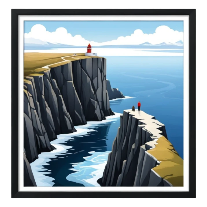 North Cape cliff in Norway with dramatic view of Arctic Ocean sticker